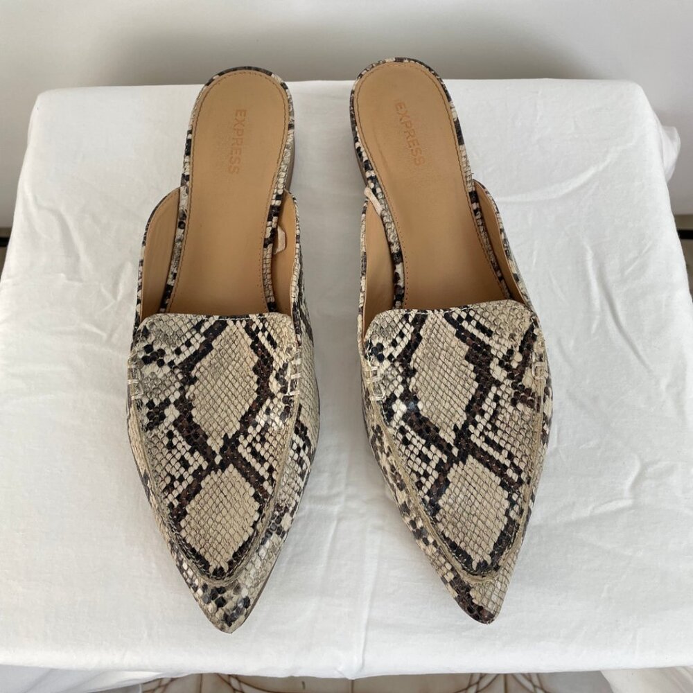 Snakeskin Mules